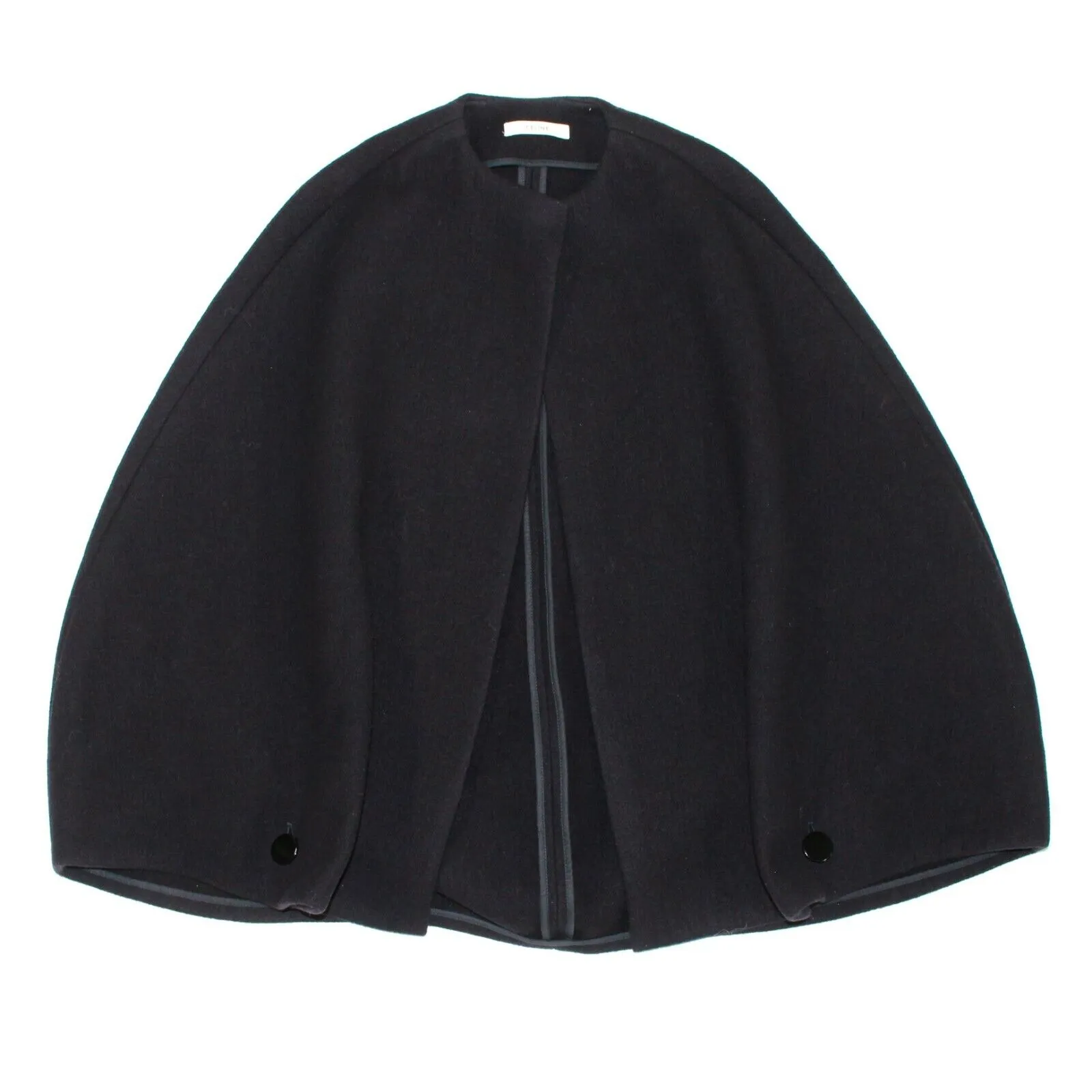 Céline - Black Origami Wool Cape Shrug - Oversized US 2 - 34