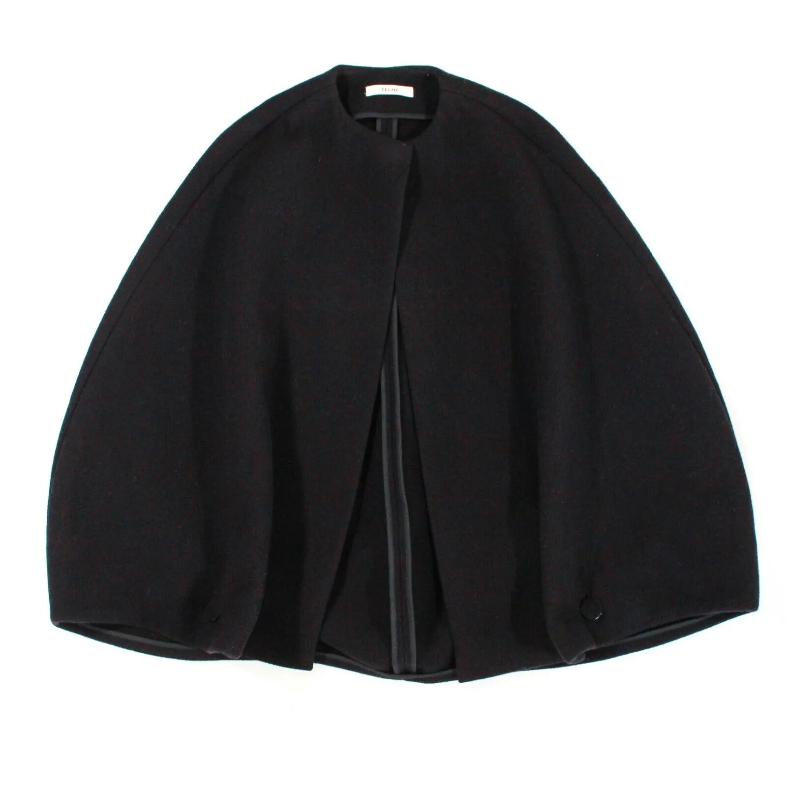 Céline - Black Origami Wool Cape Shrug - Oversized US 2 - 34