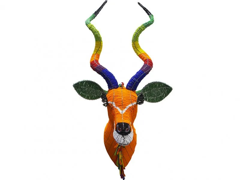 Colorful Beaded Kudu Trophy Head