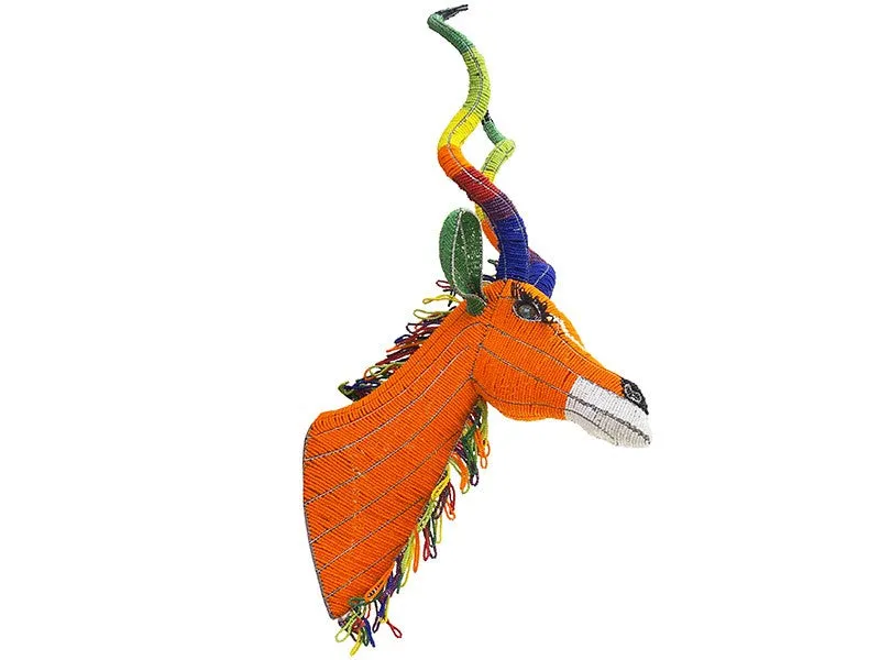 Colorful Beaded Kudu Trophy Head