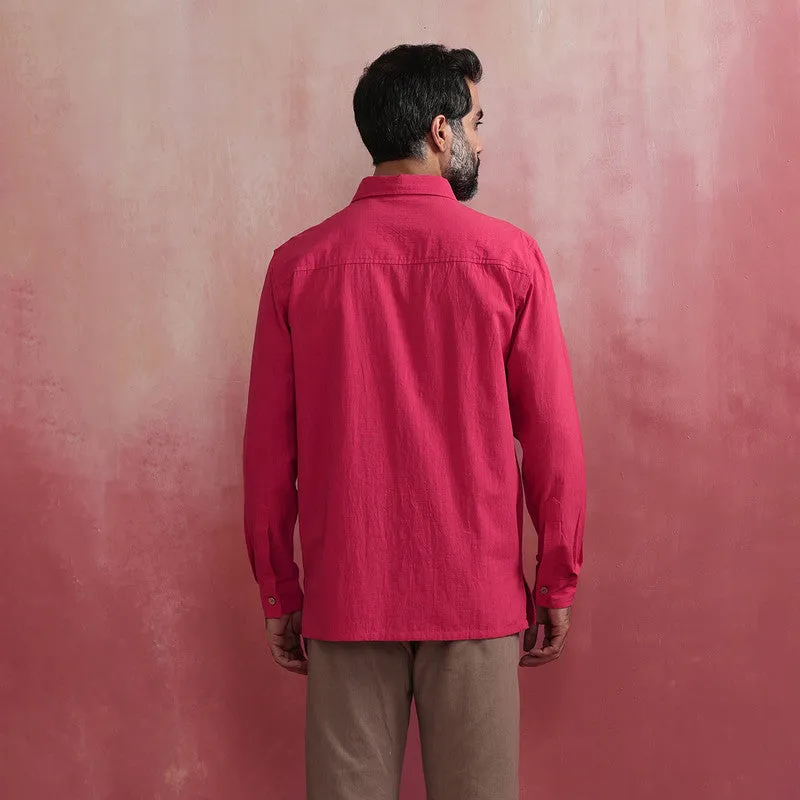 Cotton Pink Shirt for Men | Full Sleeves