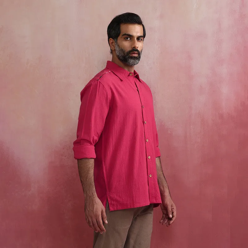 Cotton Pink Shirt for Men | Full Sleeves