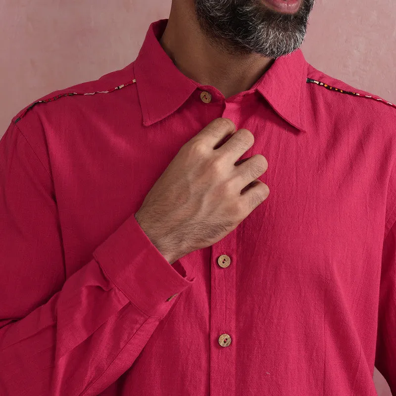 Cotton Pink Shirt for Men | Full Sleeves