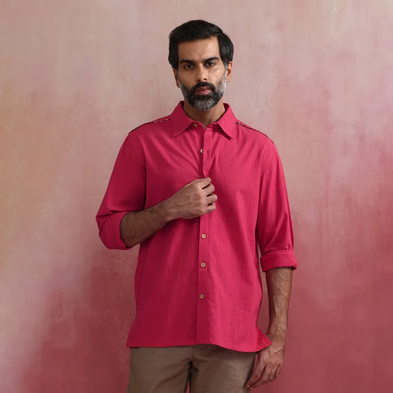 Cotton Pink Shirt for Men | Full Sleeves