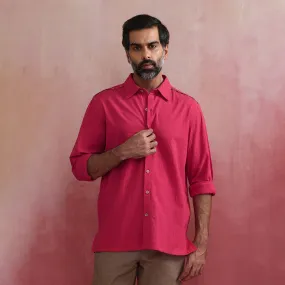 Cotton Pink Shirt for Men | Full Sleeves