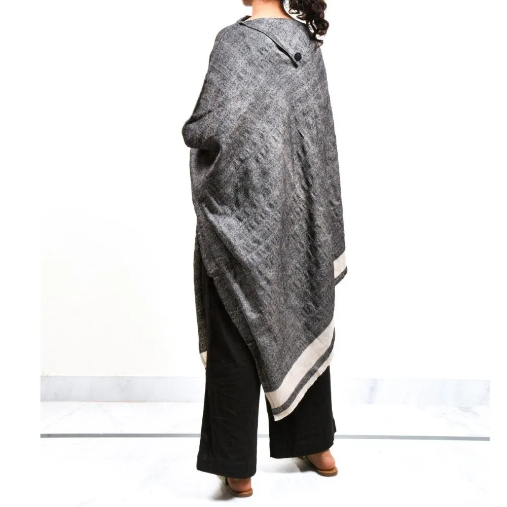 Dark Grey Merino Wool Cape