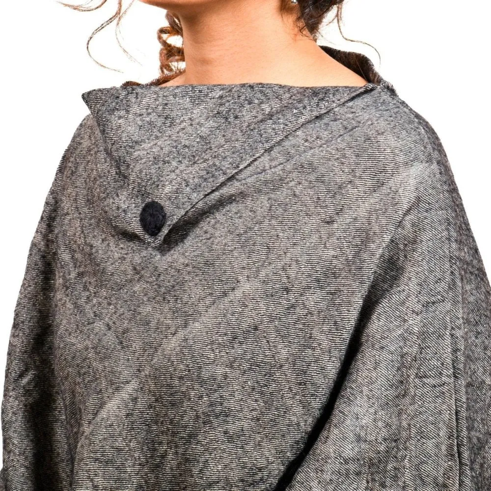 Dark Grey Merino Wool Cape