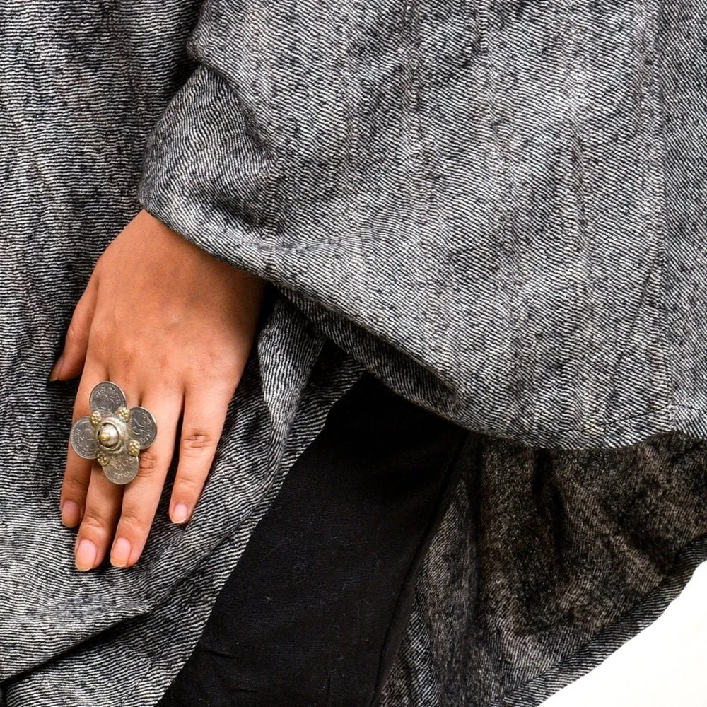 Dark Grey Merino Wool Cape