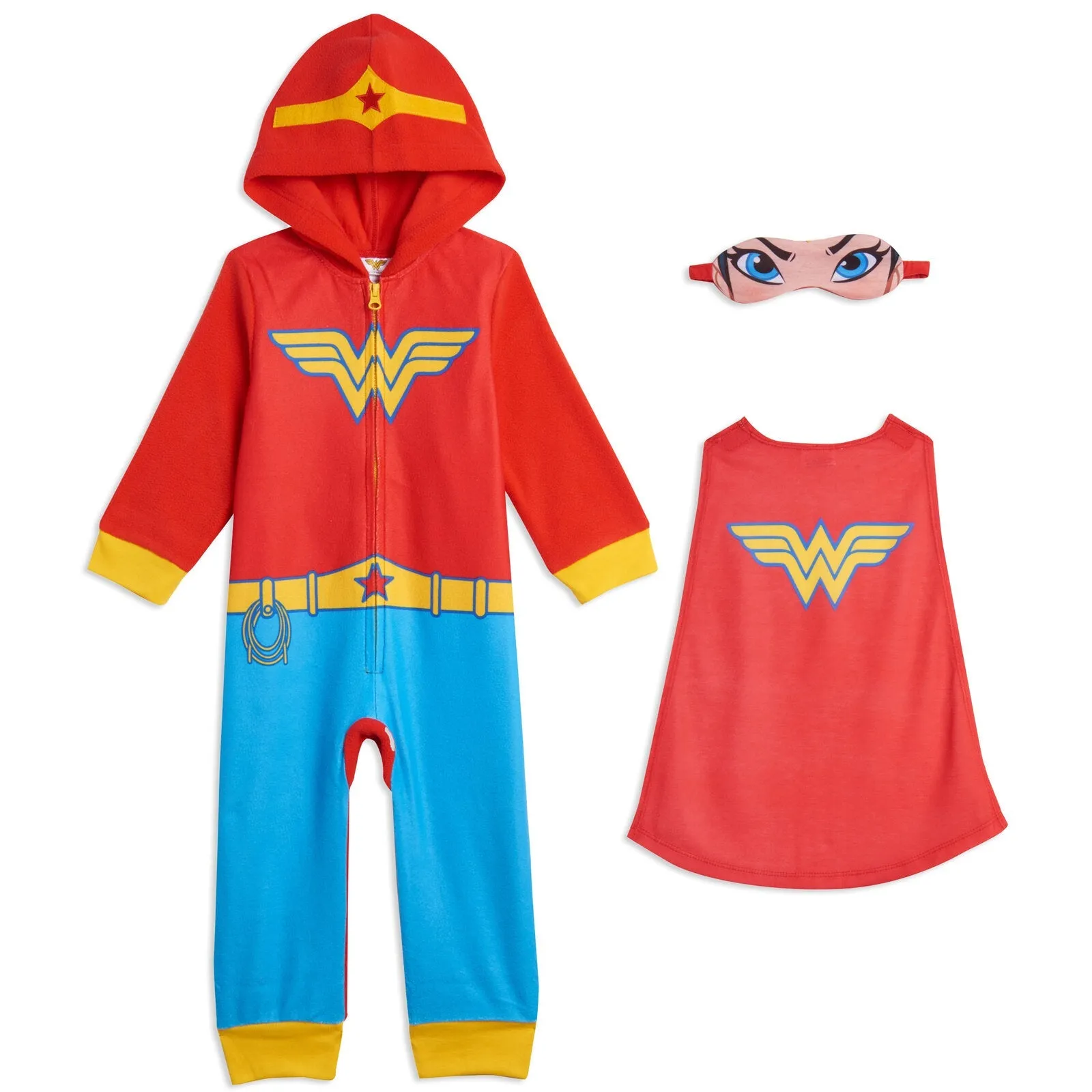 DC Comics Justice League Zip Up Costume Pajama Coverall and Cape