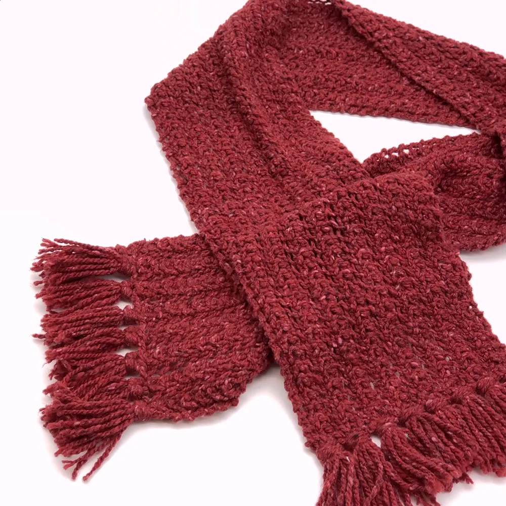 Deep Red Knit Scarf