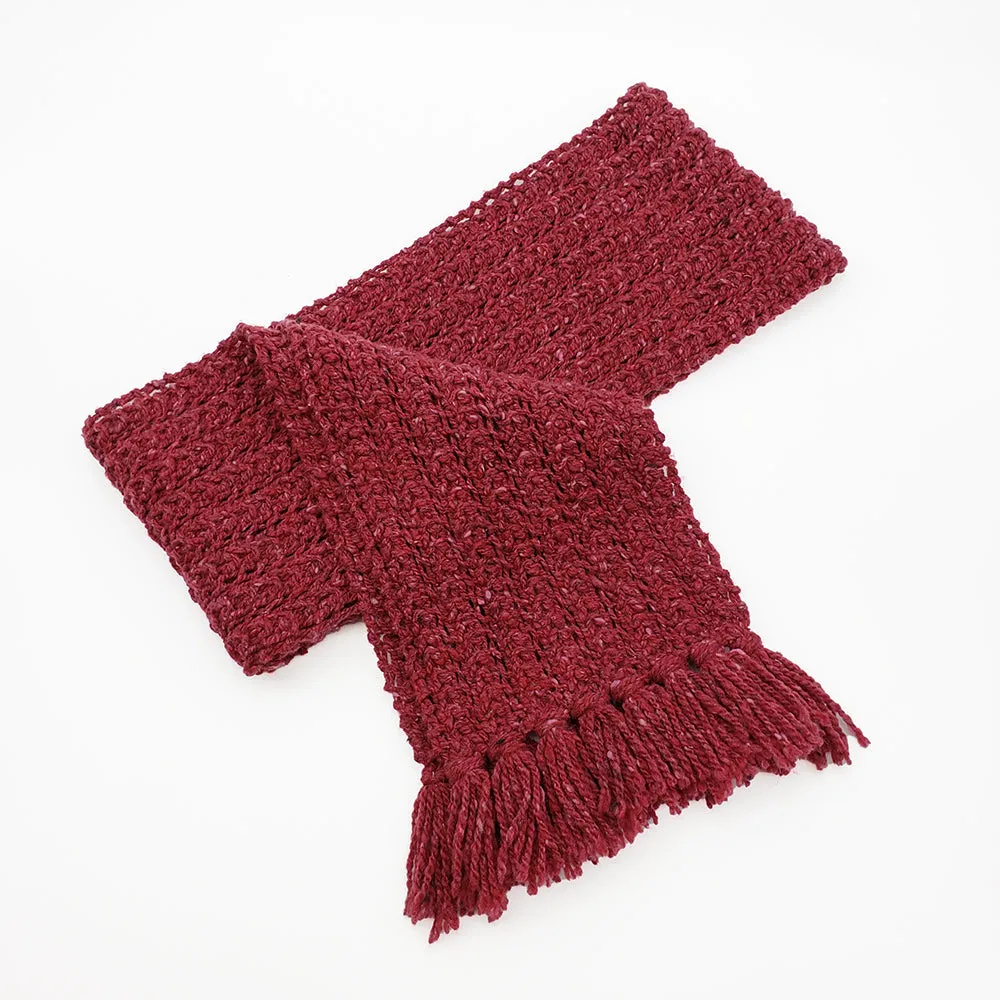 Deep Red Knit Scarf