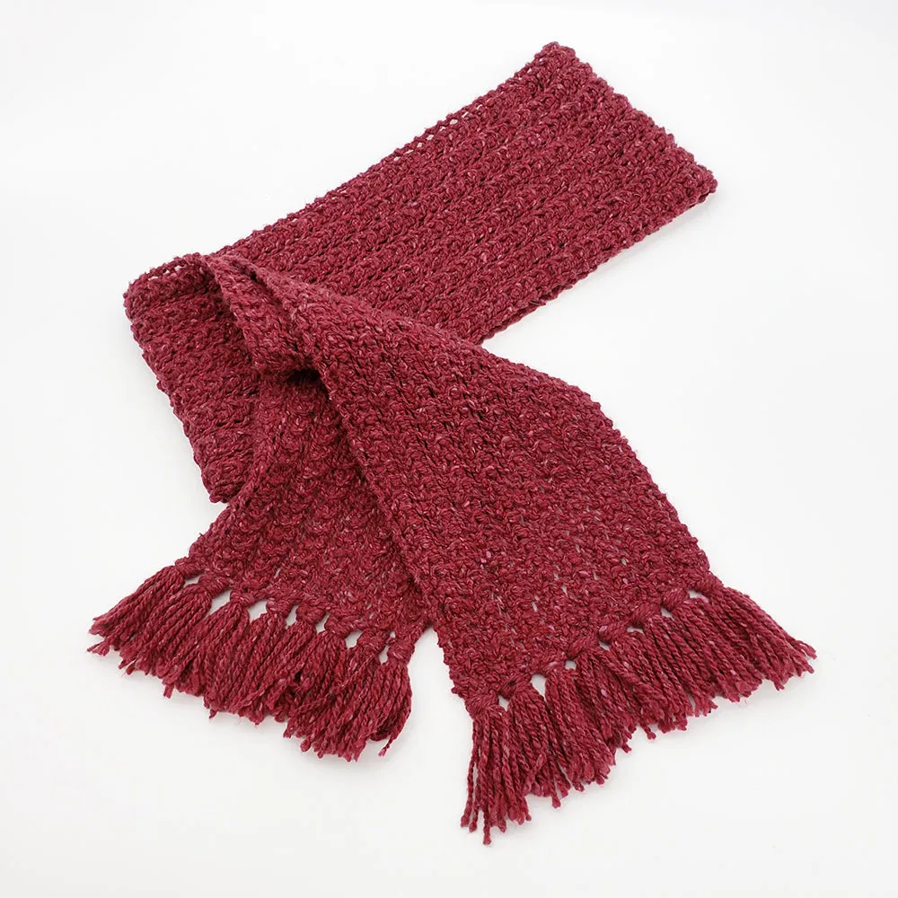 Deep Red Knit Scarf