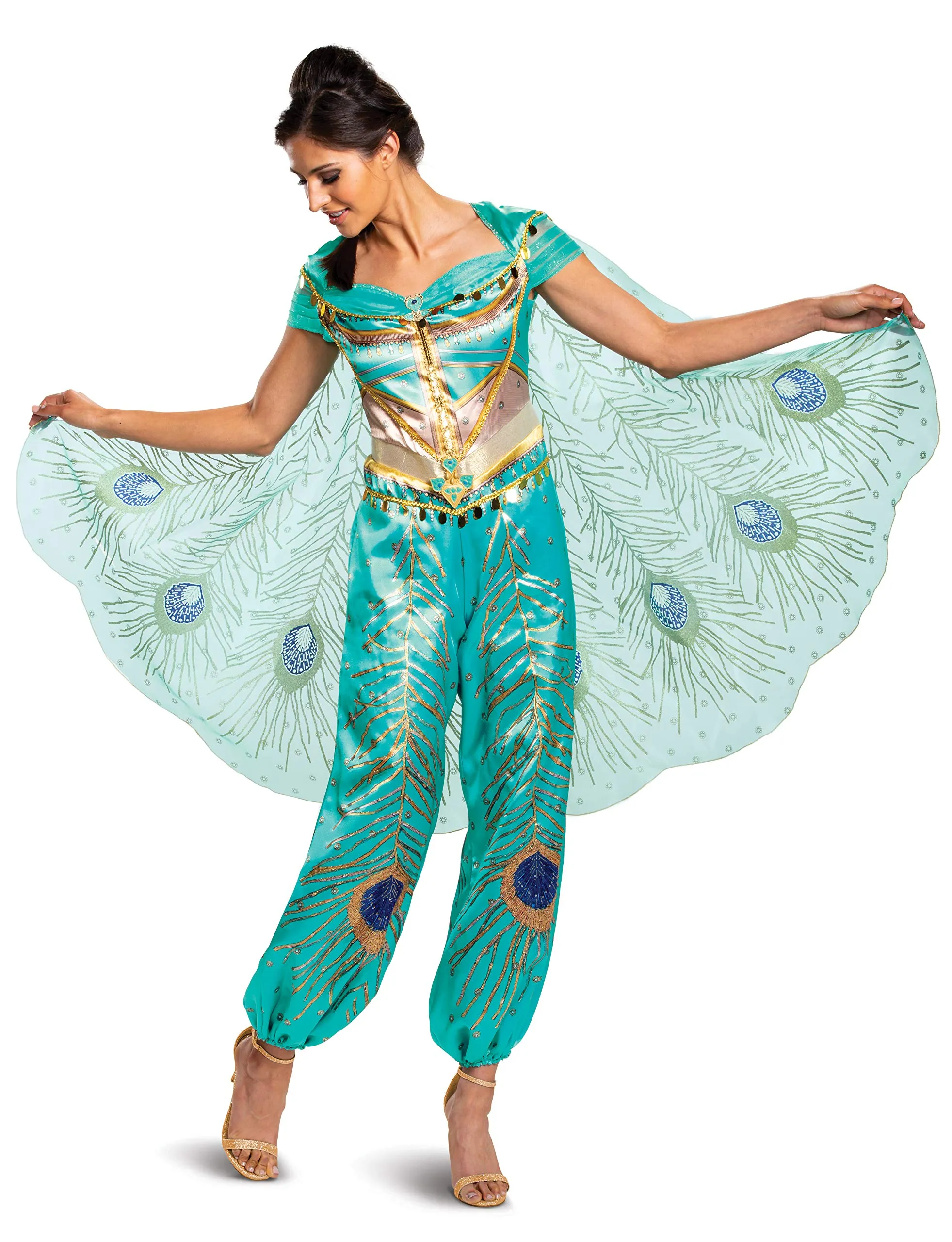 Disguise Aladdin Jasmine Teal Deluxe Adult Plus Costume