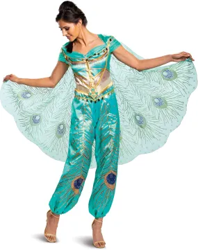 Disguise Aladdin Jasmine Teal Deluxe Adult Plus Costume