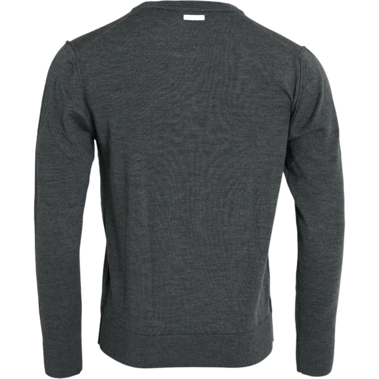 Dolce & Gabbana Dark Gray Wool Crew Neck Pullover Sweater