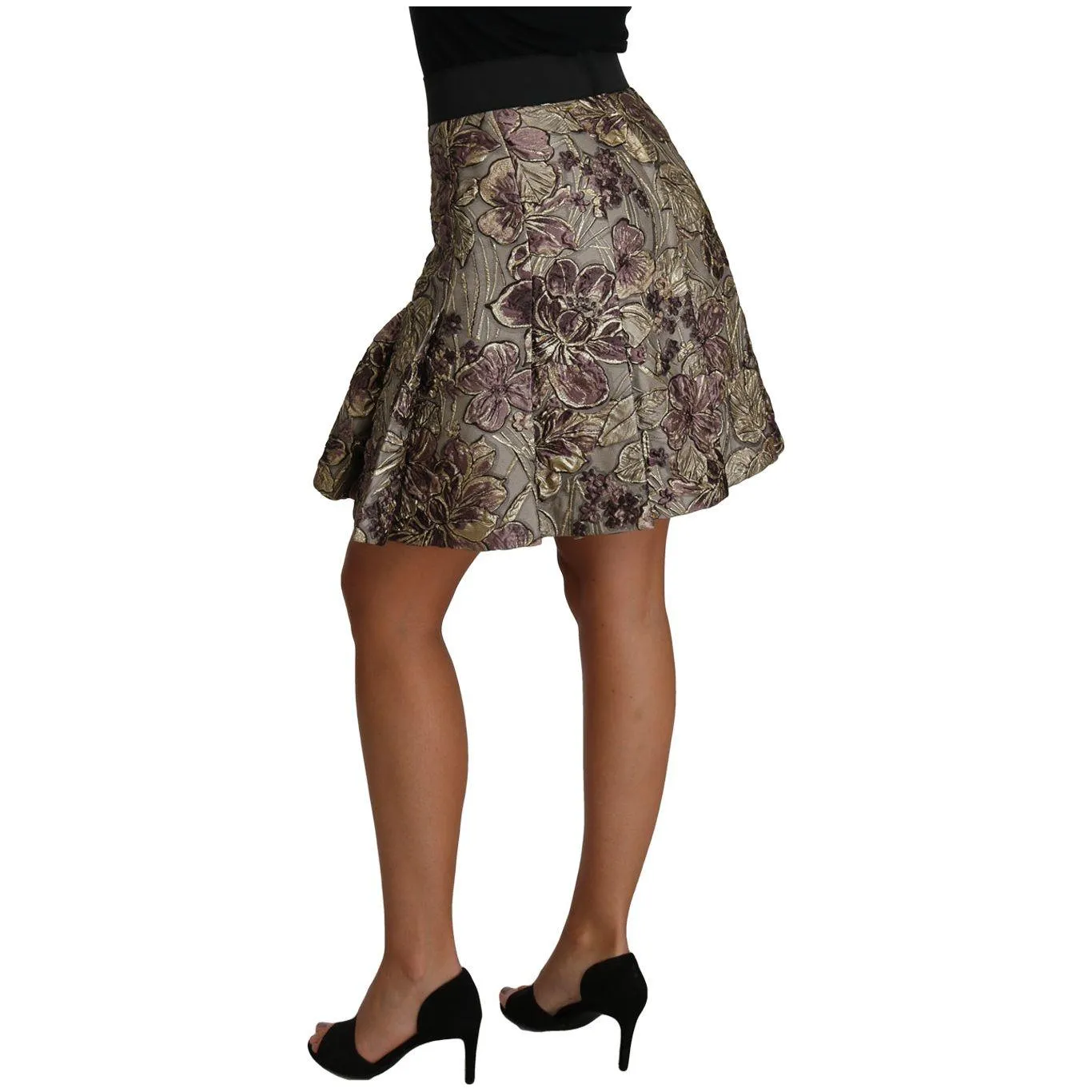 Dolce & Gabbana Elegant Floral A-Line Jacquard Skirt