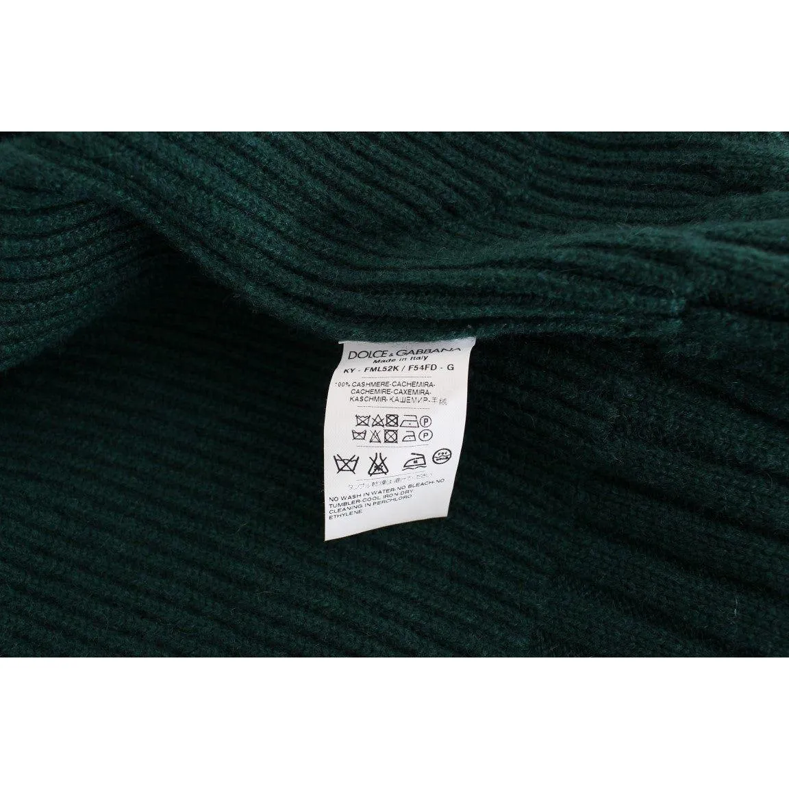 Dolce & Gabbana Elegant Green Cashmere Cardigan Sweater