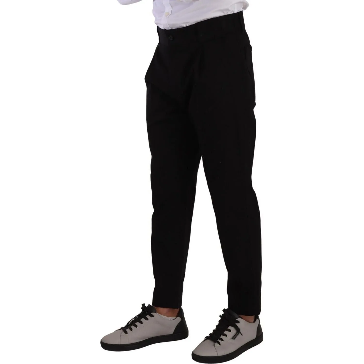 Dolce & Gabbana Elegant Tapered Black Cotton Chinos