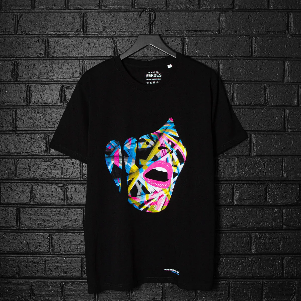 Droplet Face 005 - Tshirt - Black