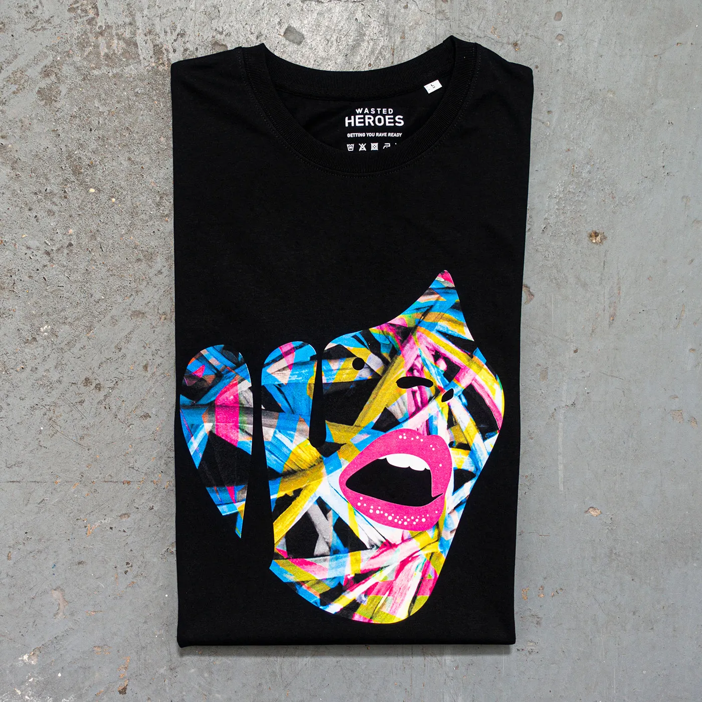 Droplet Face 005 - Tshirt - Black