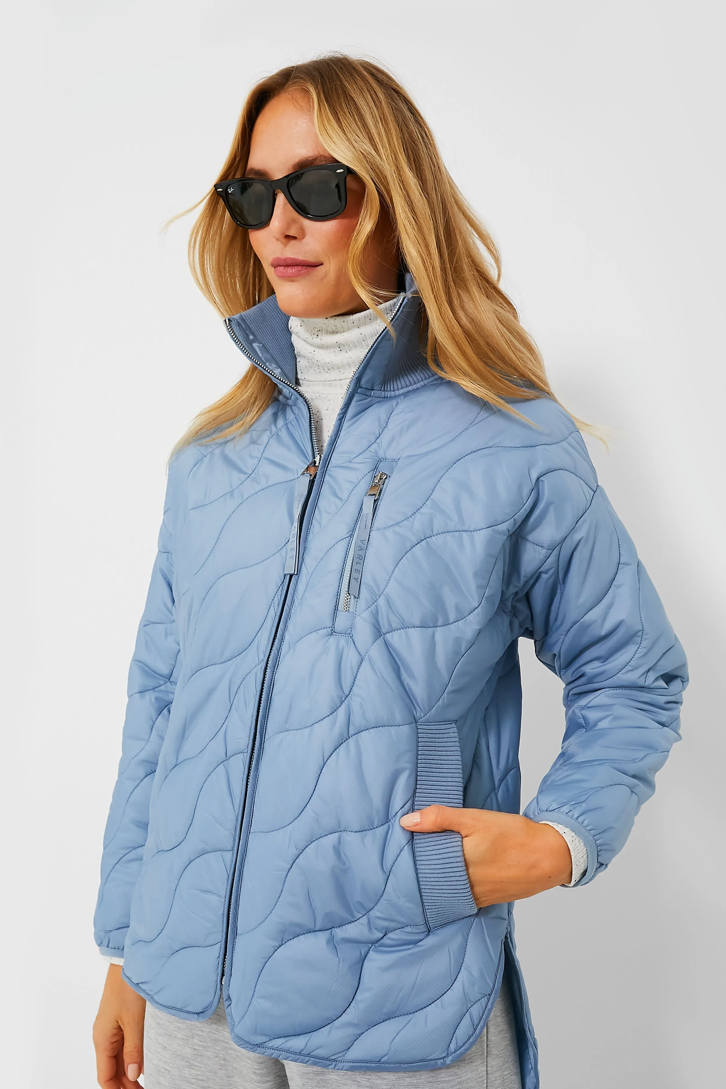 Dusty Blue Danea Quilt Jacket