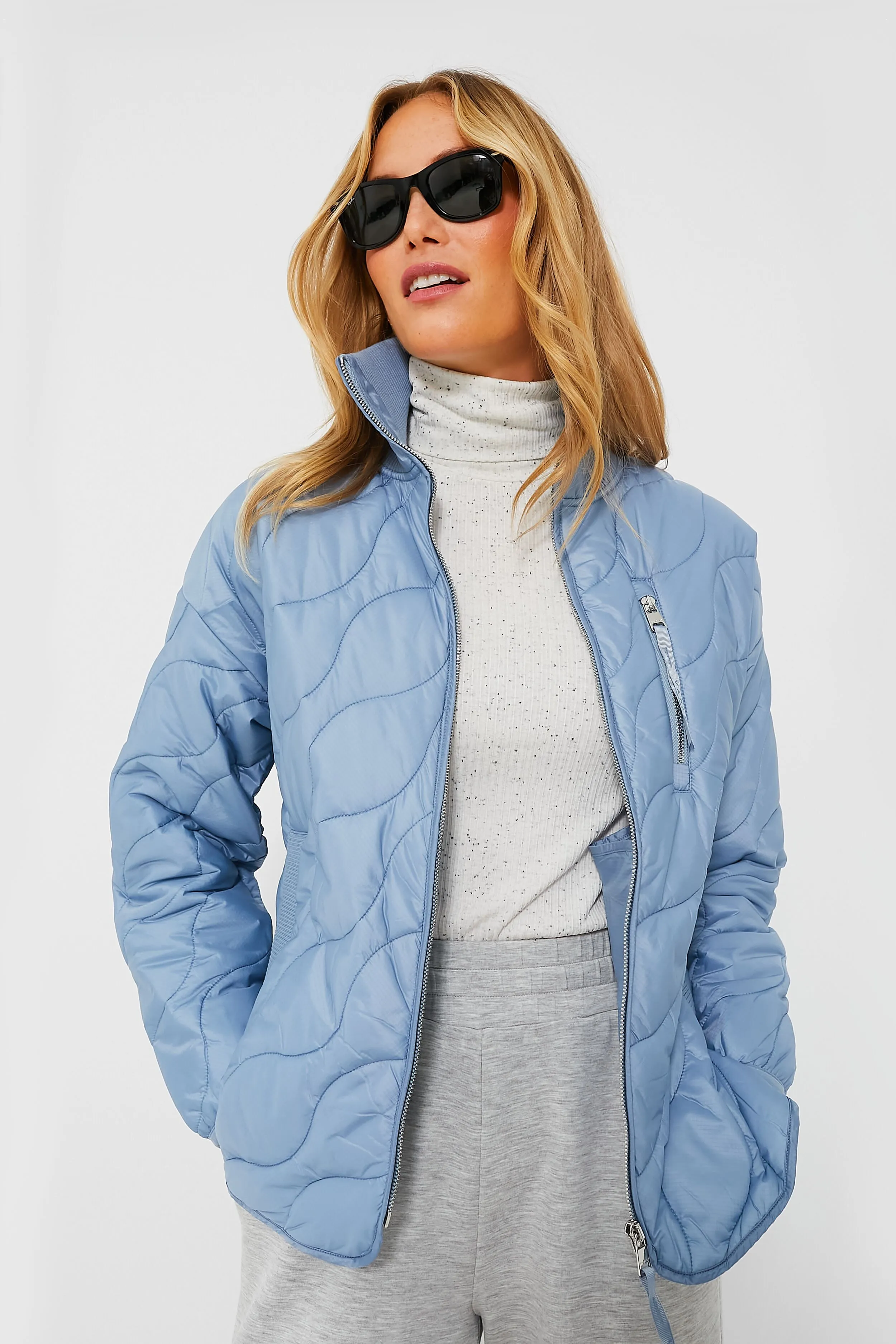 Dusty Blue Danea Quilt Jacket