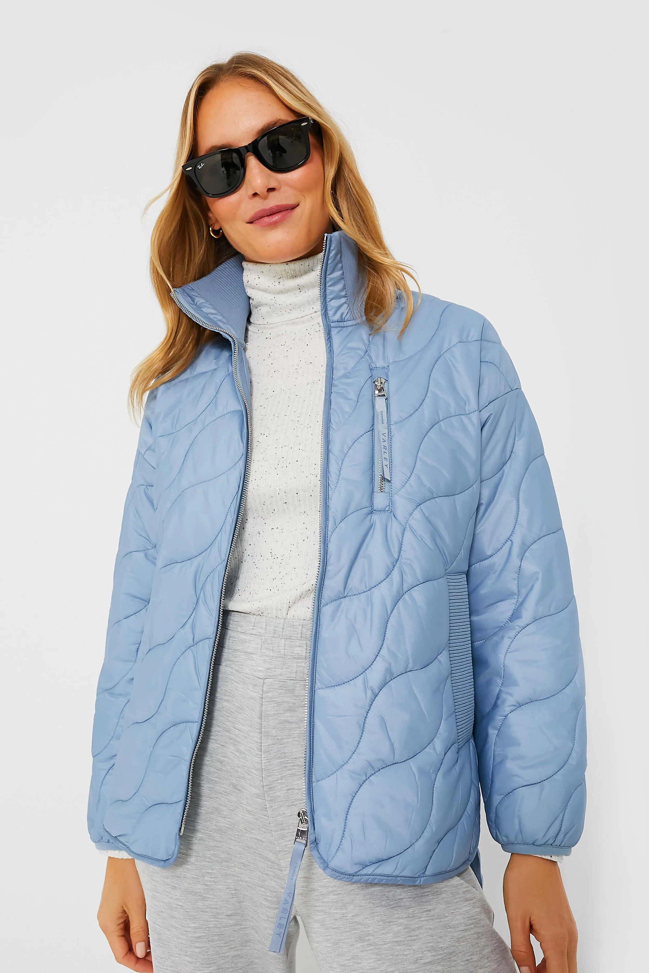 Dusty Blue Danea Quilt Jacket