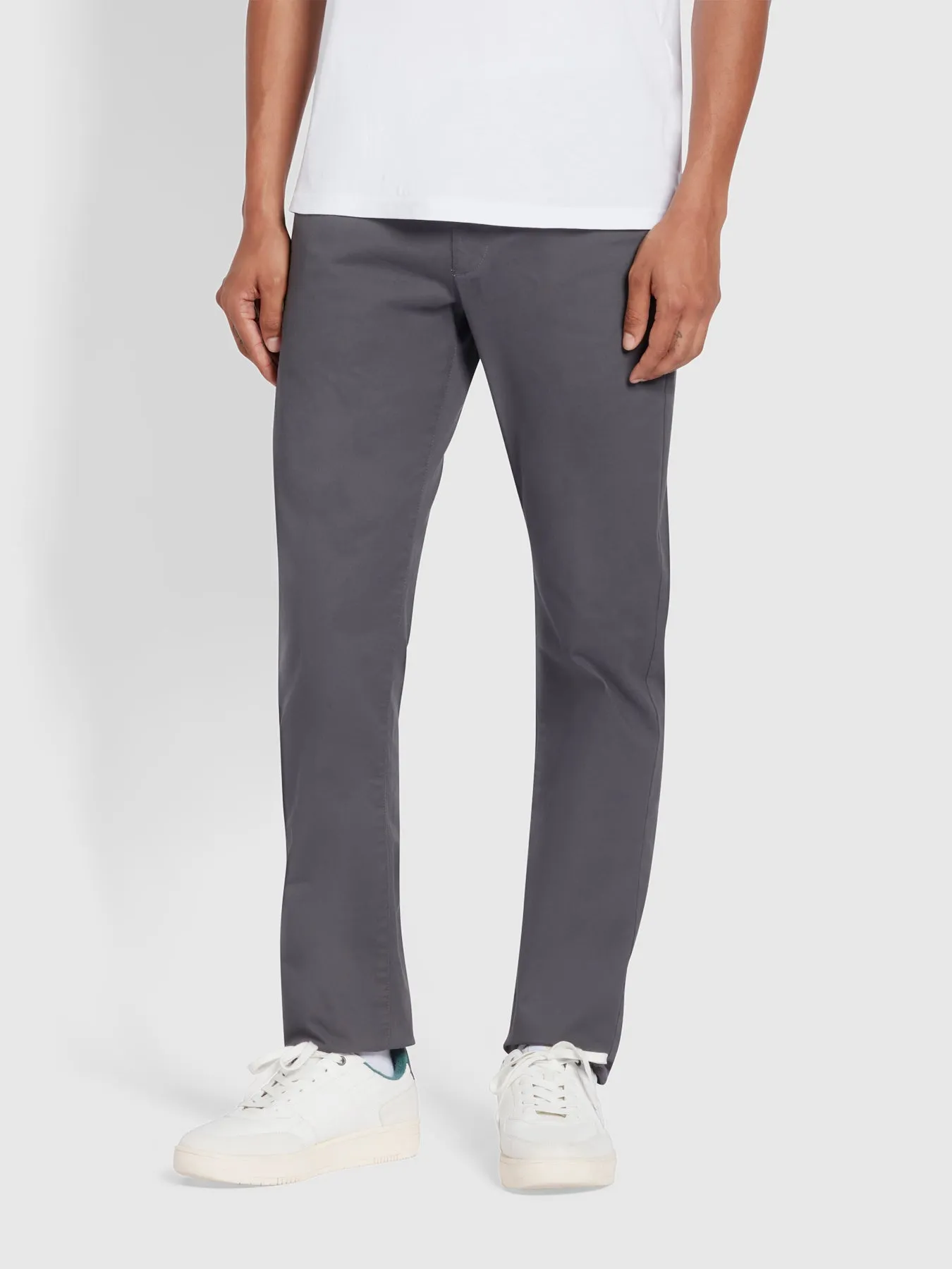 Elm Regular Slim Fit Chinos In Farah Grey