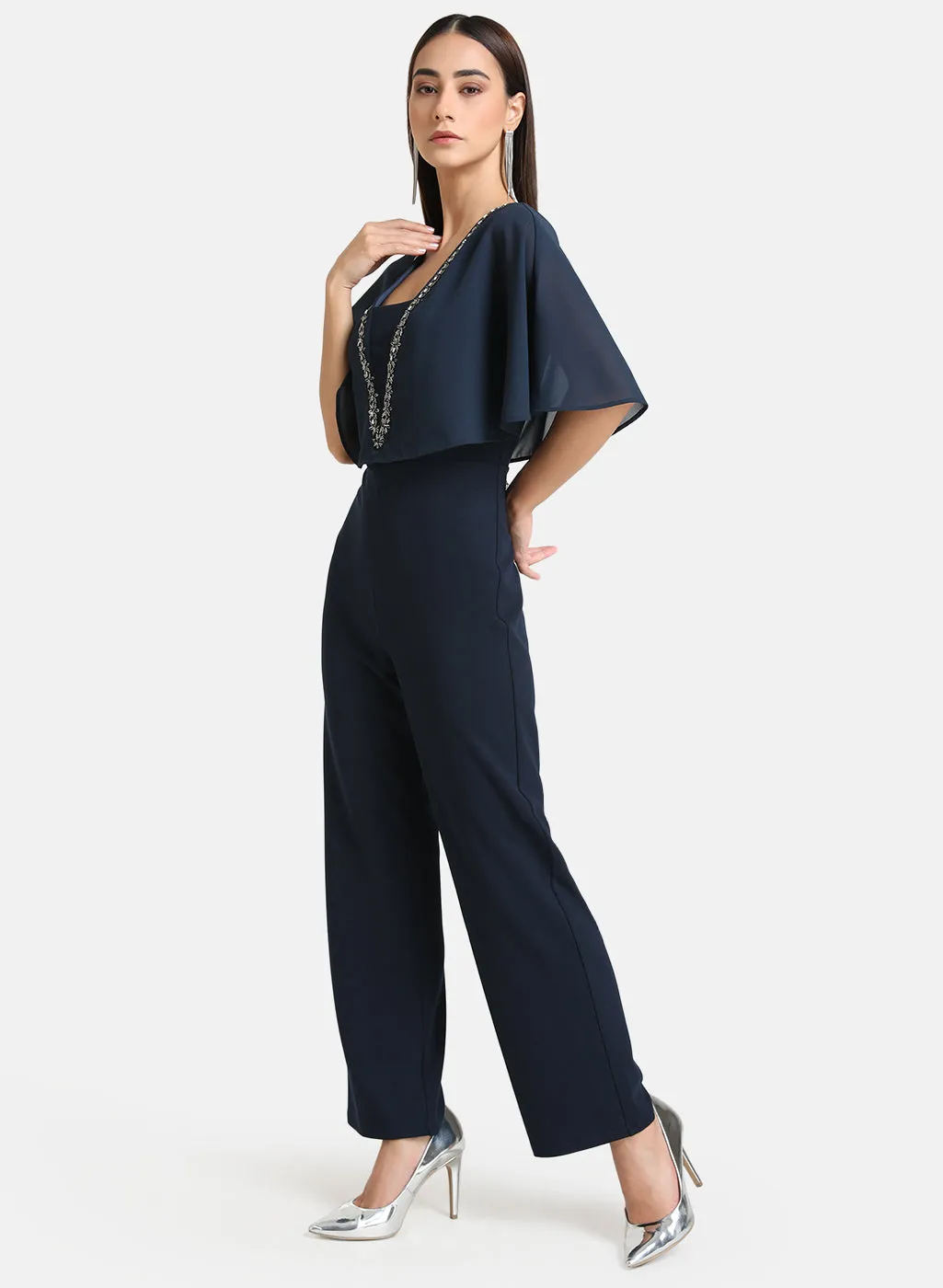 Embellished Jumpsuit With Overlay