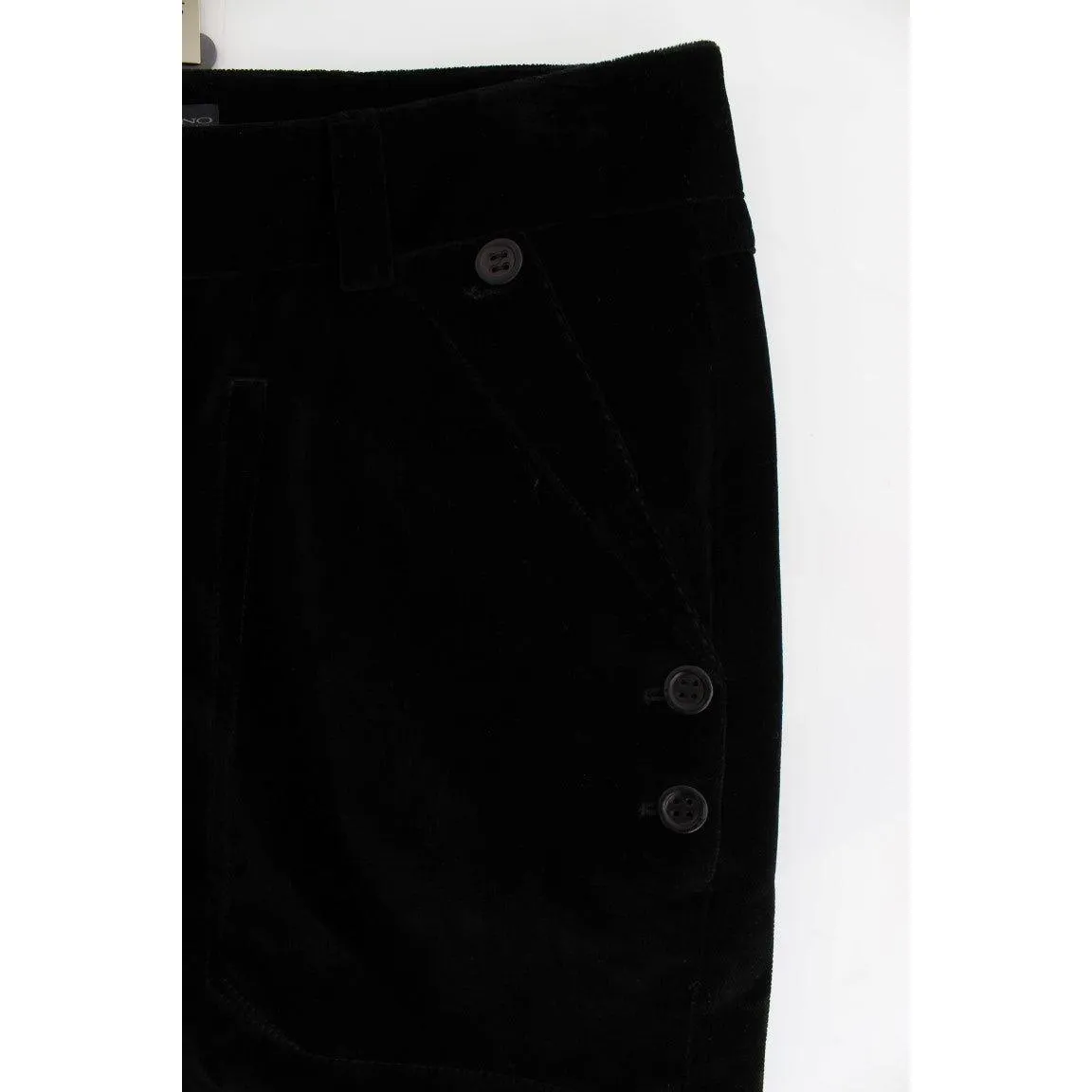 Ermanno Scervino Chic Black Straight Fit Cotton Jeans