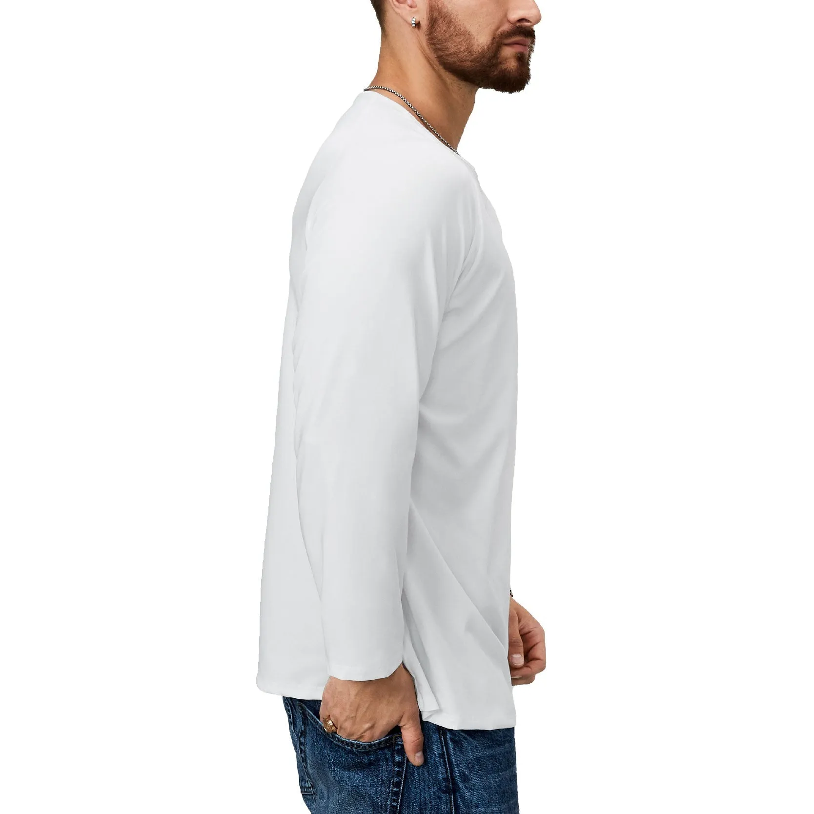 ESSENTIALS BUTTON HENLEY QUICK DRY LONG SLEEVE HENLEY SHIRT