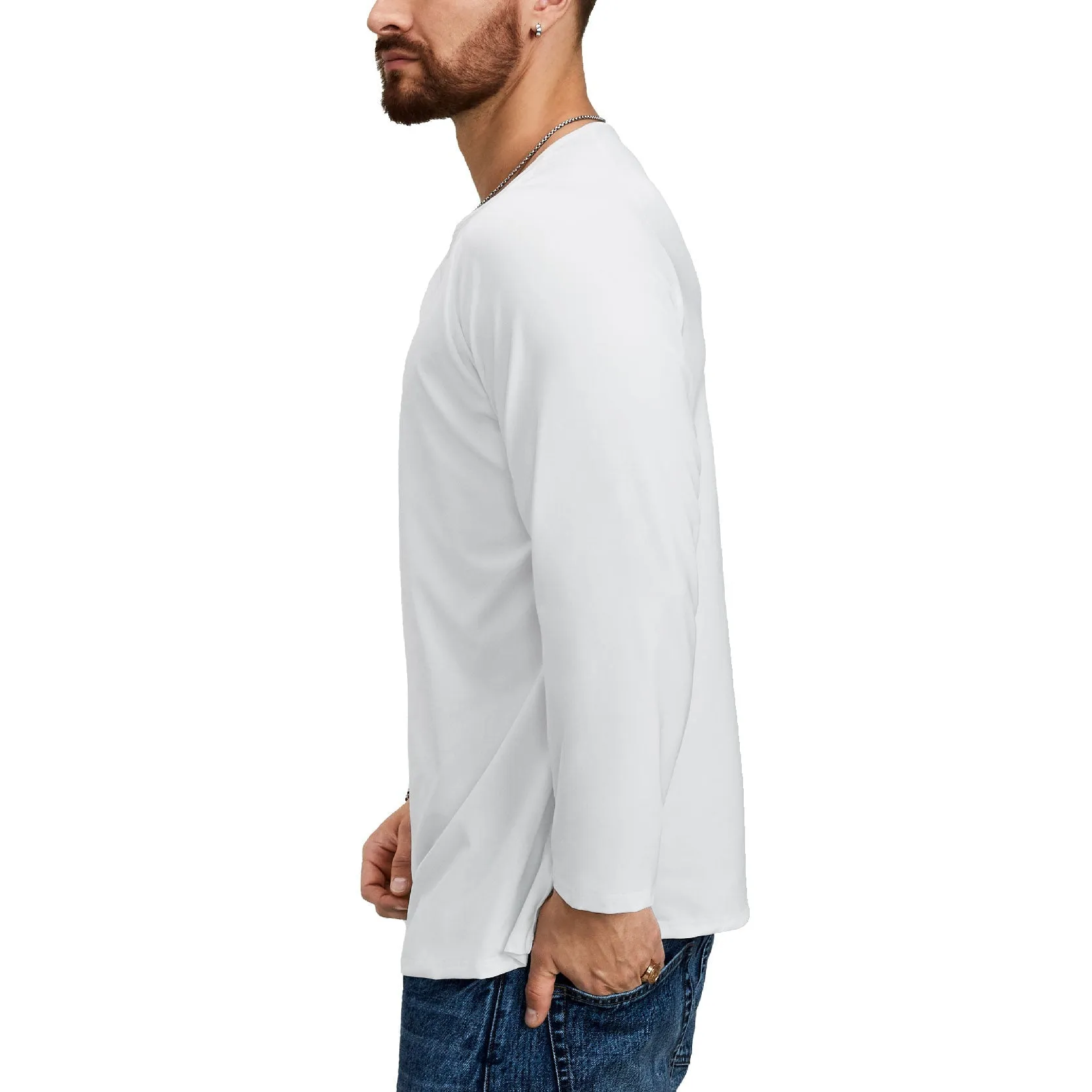 ESSENTIALS BUTTON HENLEY QUICK DRY LONG SLEEVE HENLEY SHIRT