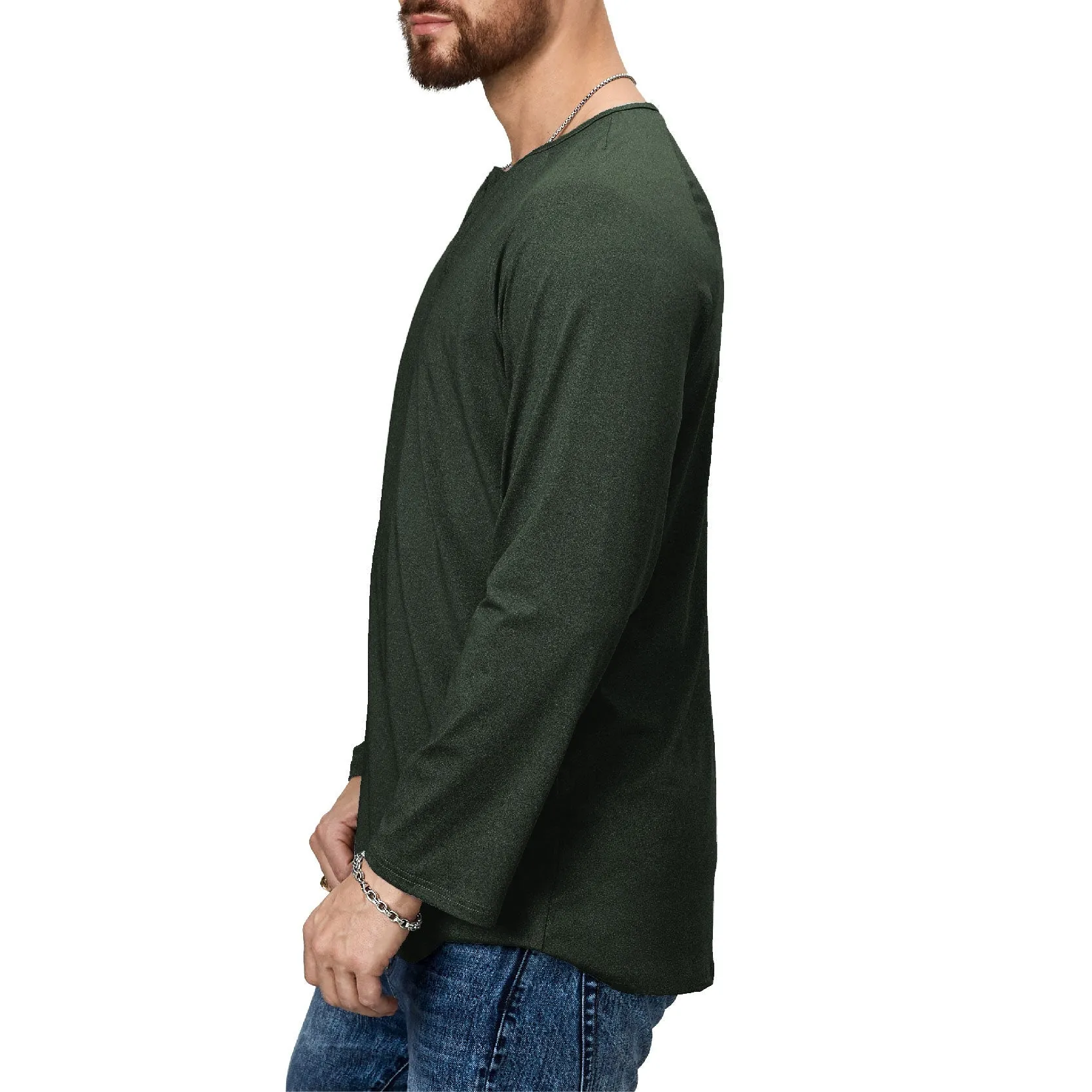 ESSENTIALS BUTTON HENLEY QUICK DRY LONG SLEEVE HENLEY SHIRT