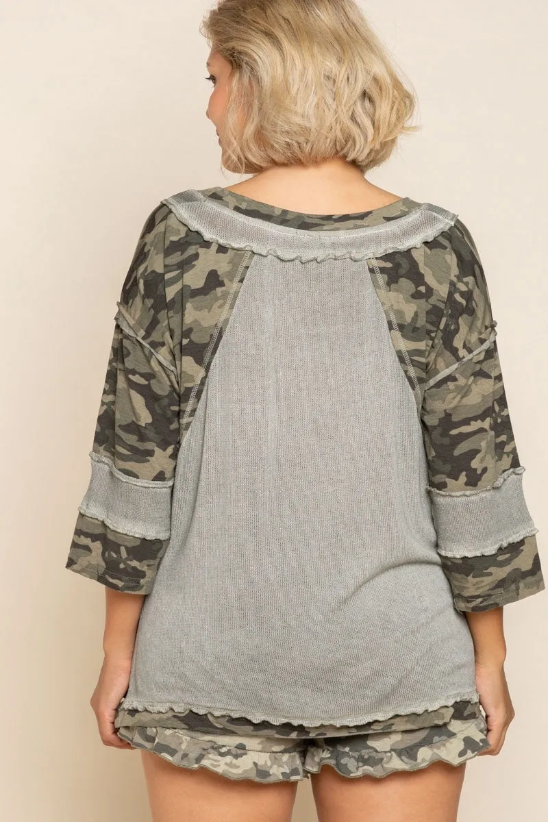 Fearless Perfect Knit Top, Camo