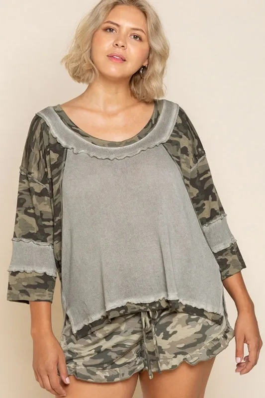 Fearless Perfect Knit Top, Camo