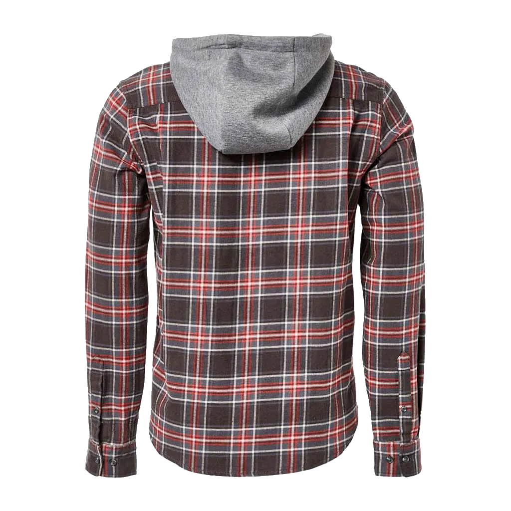 Flanno With Hood Long Sleeve Charcoal