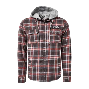 Flanno With Hood Long Sleeve Charcoal