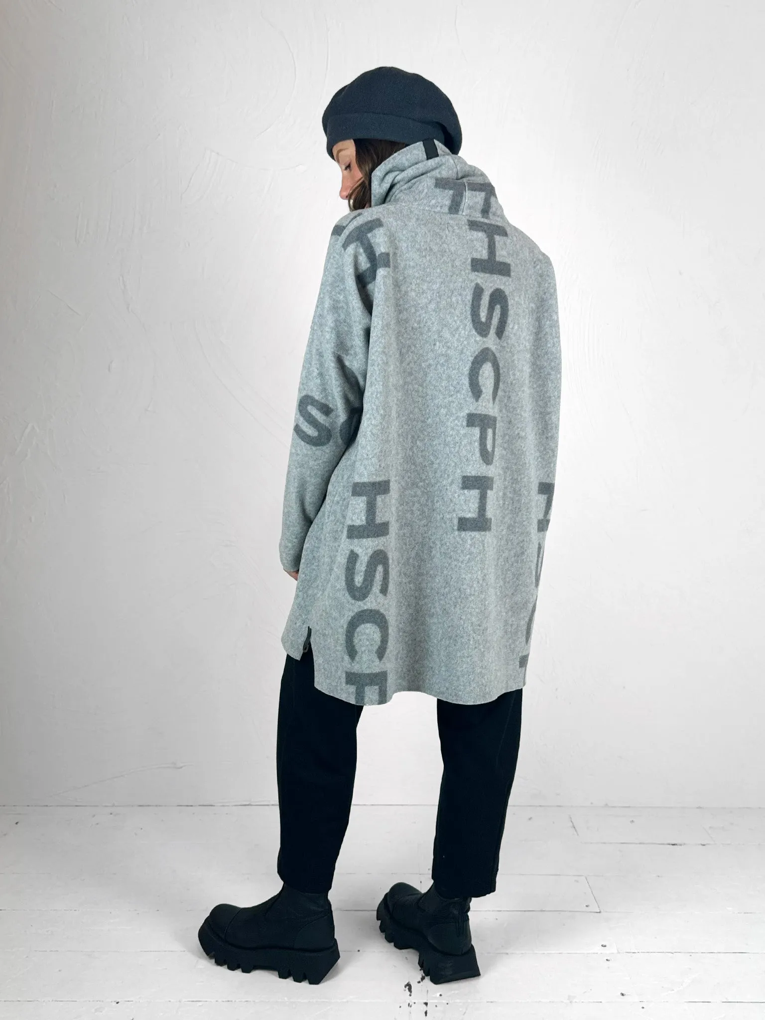 Fleece Turtleneck Tunic with Text