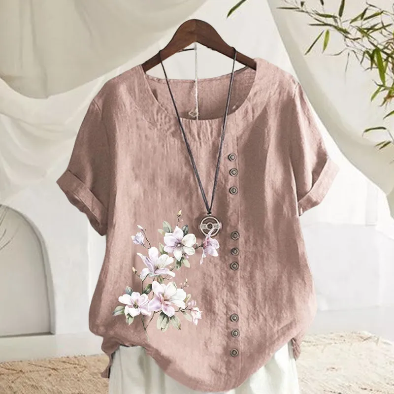 Floral Cotton Linen Shirt