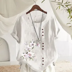 Floral Cotton Linen Shirt