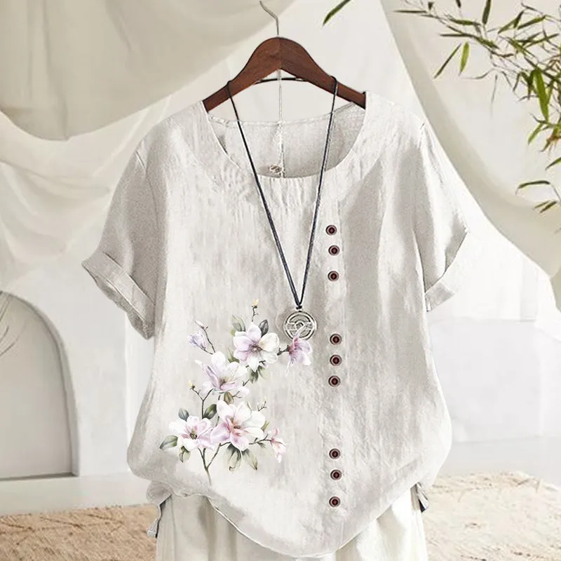 Floral Cotton Linen Shirt