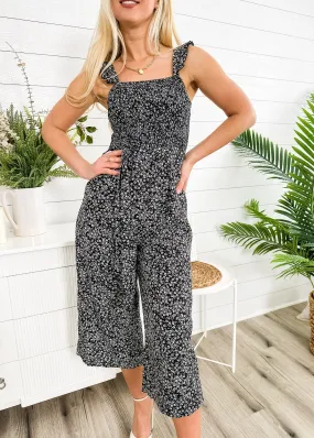 Floral Print Culottes Jumpsuit