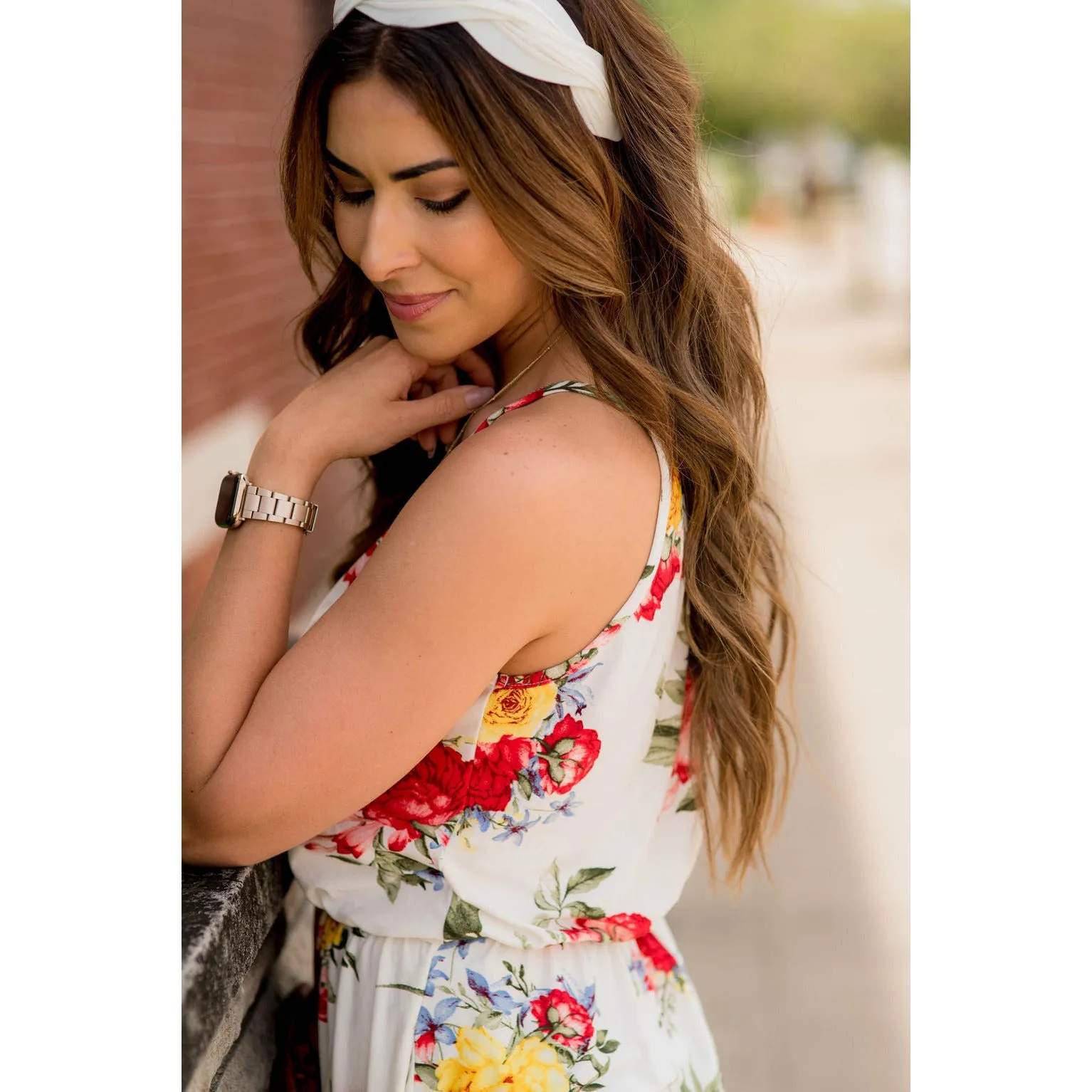 Floral Tie Waist Jumpsuit