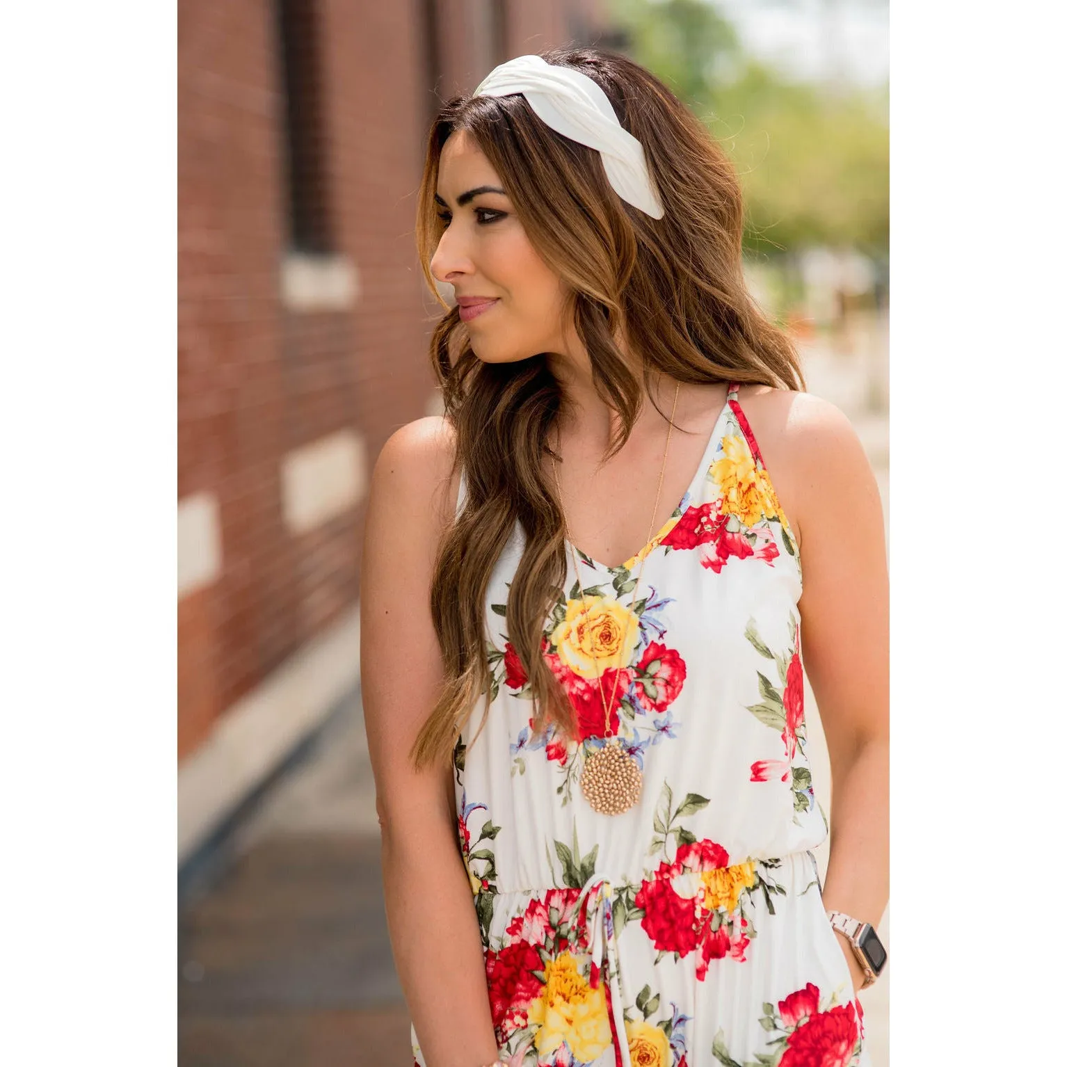 Floral Tie Waist Jumpsuit