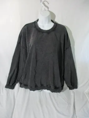 FREE PEOPLE FP MOVEMENT PLAYBOOK TUNIC SWEATSHIRT M BLACK CHARCOAL