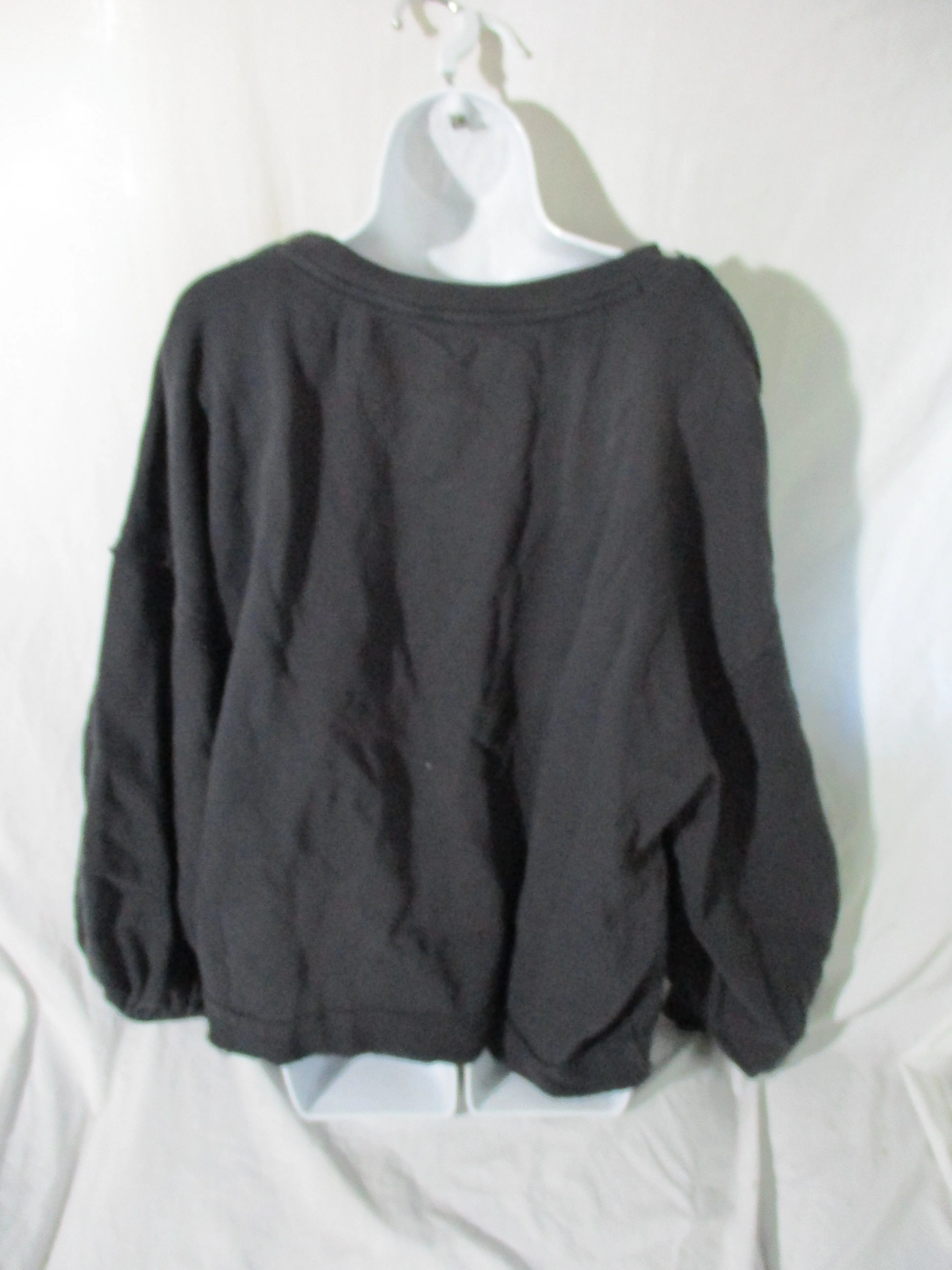 FREE PEOPLE FP MOVEMENT PLAYBOOK TUNIC SWEATSHIRT M BLACK CHARCOAL