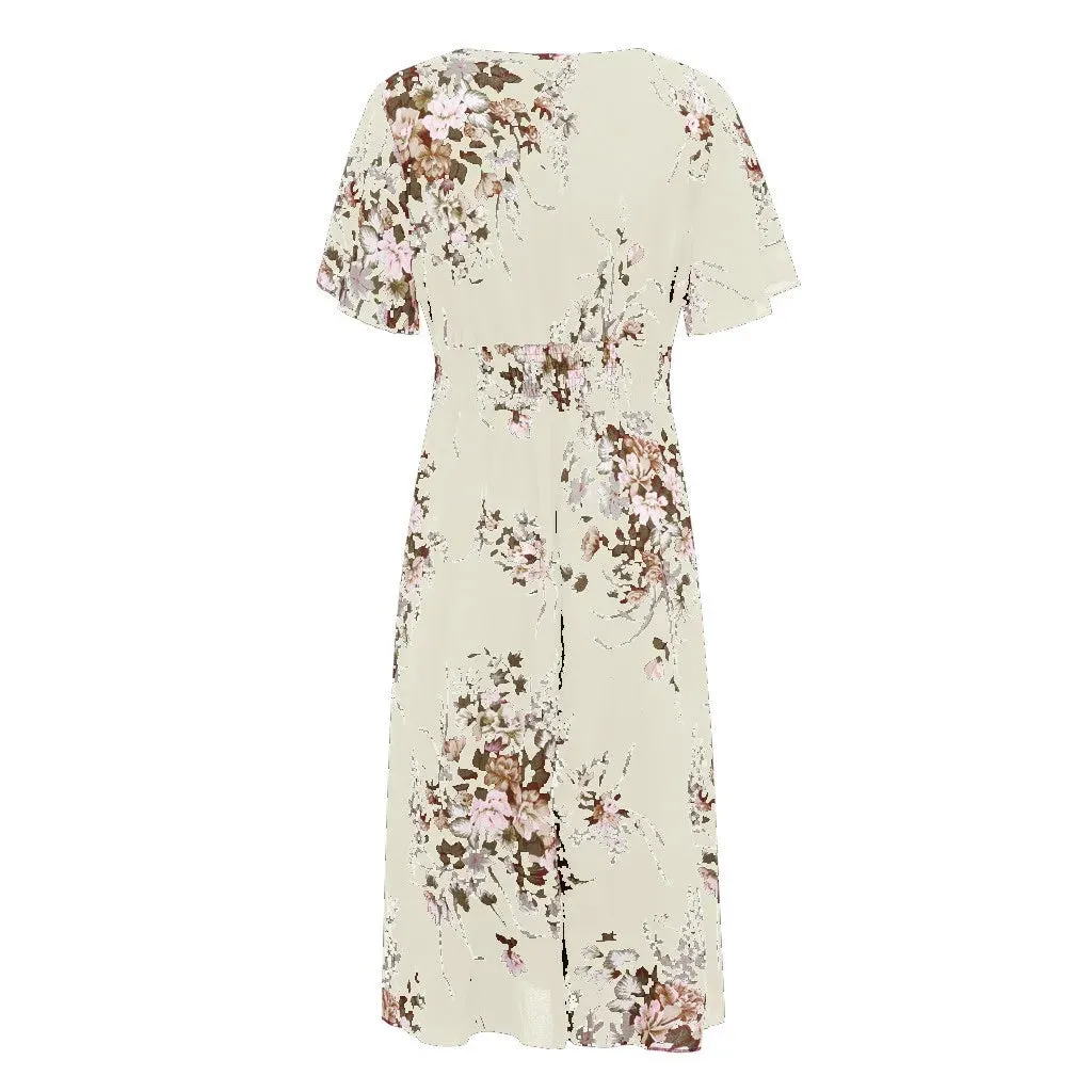 Funki Buys | Dresses | Women's Plus Floral Chiffon Flower Dress