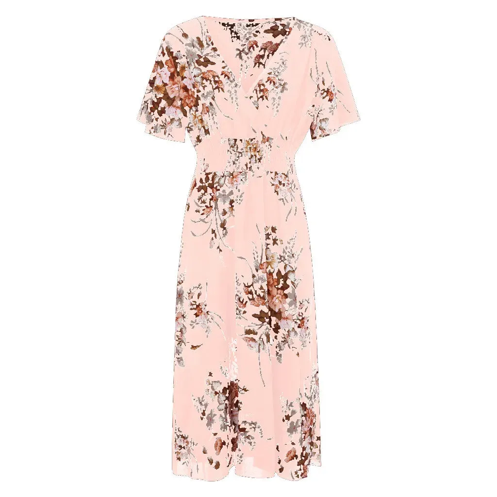 Funki Buys | Dresses | Women's Plus Floral Chiffon Flower Dress