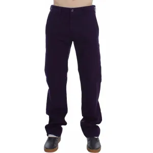 GF Ferre Purple Cotton Stretch Slim Chinos