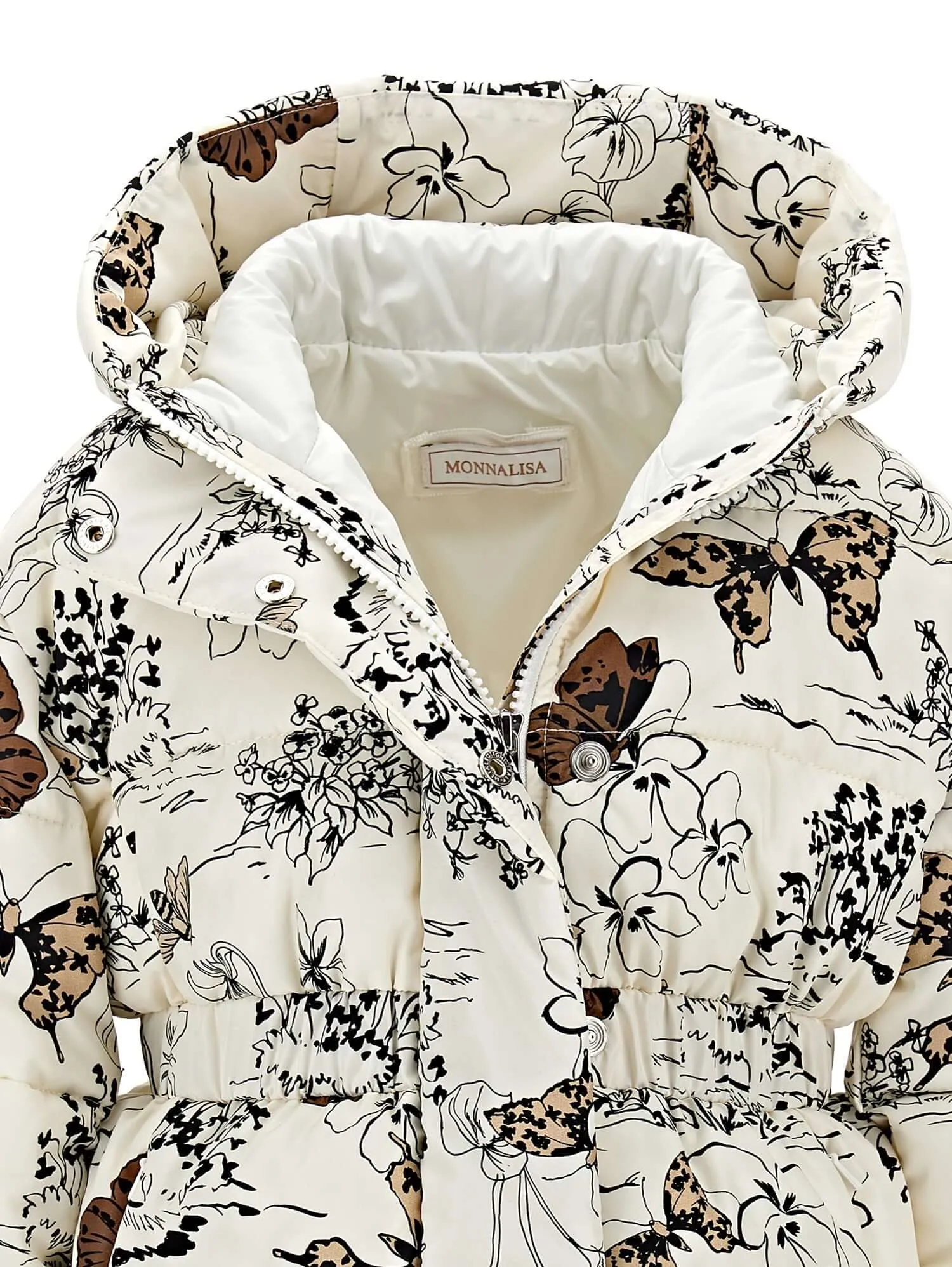 Girls Cream Butterfly Coat